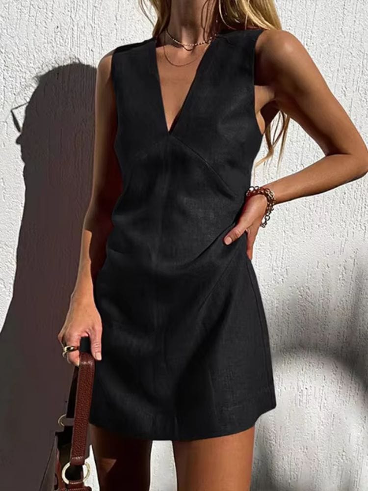 Robe en lin trapèze femme