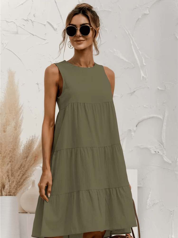 Robe forme trapèze mi longue
