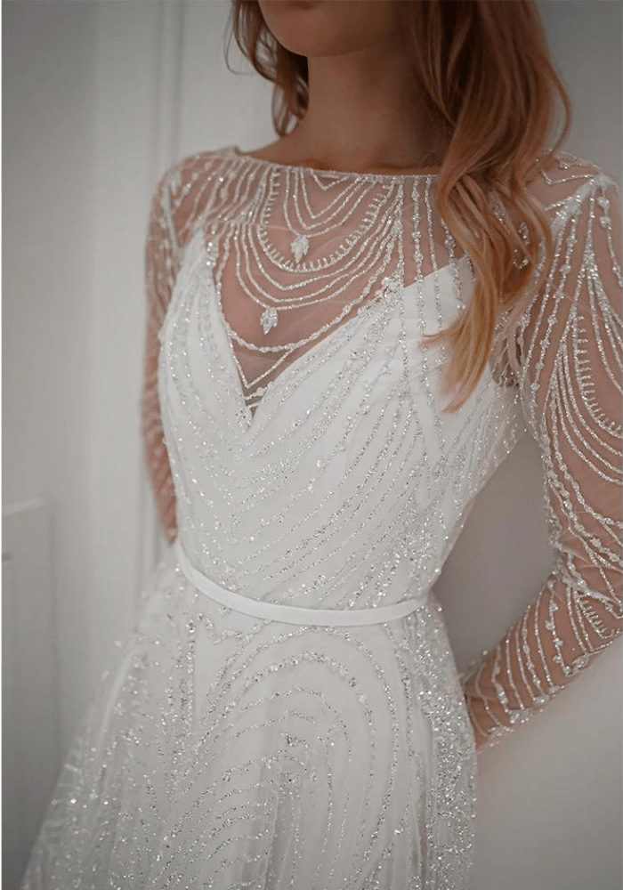 Robe longue trapèze fluide mariage