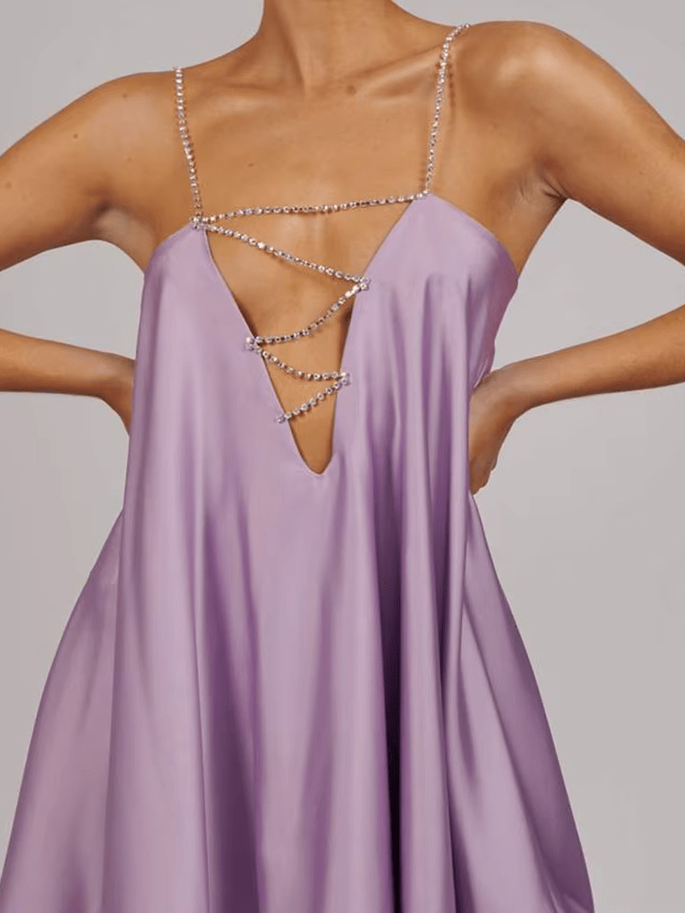 Robe satin trapèze