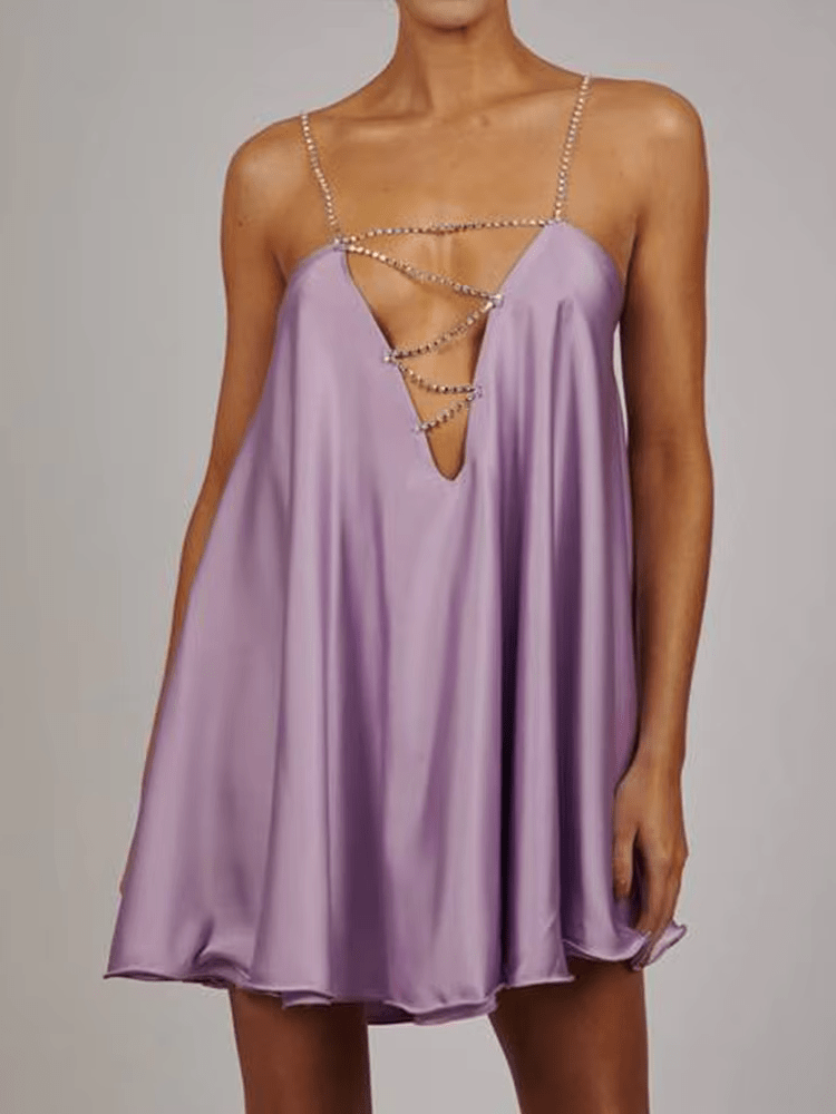 Robe satin trapèze