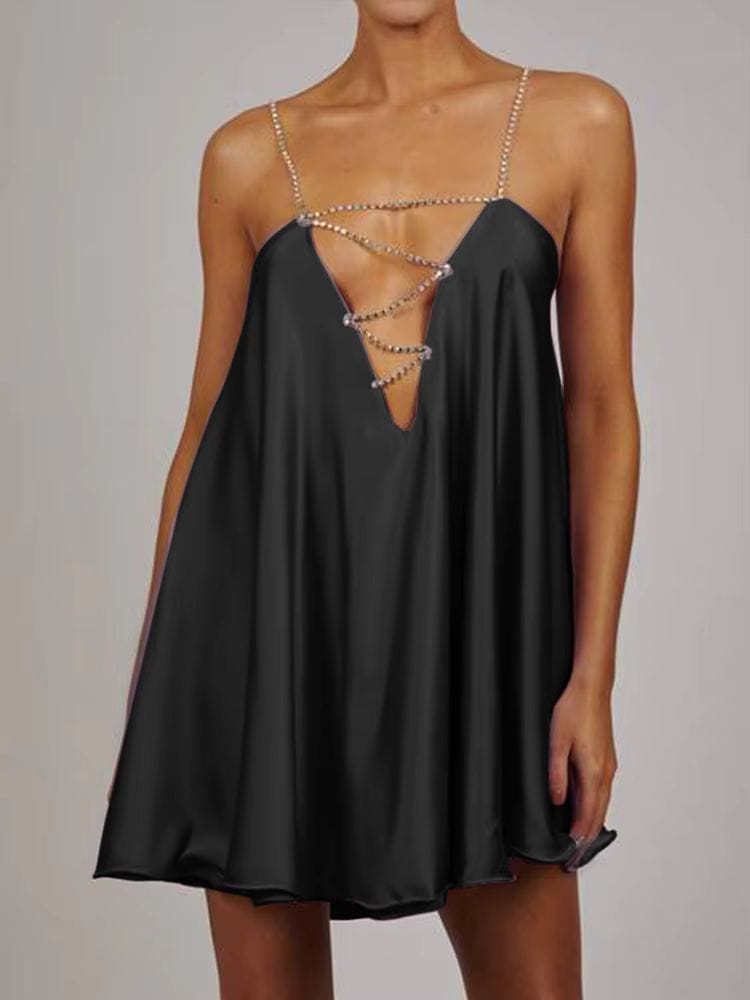 Robe satin trapèze