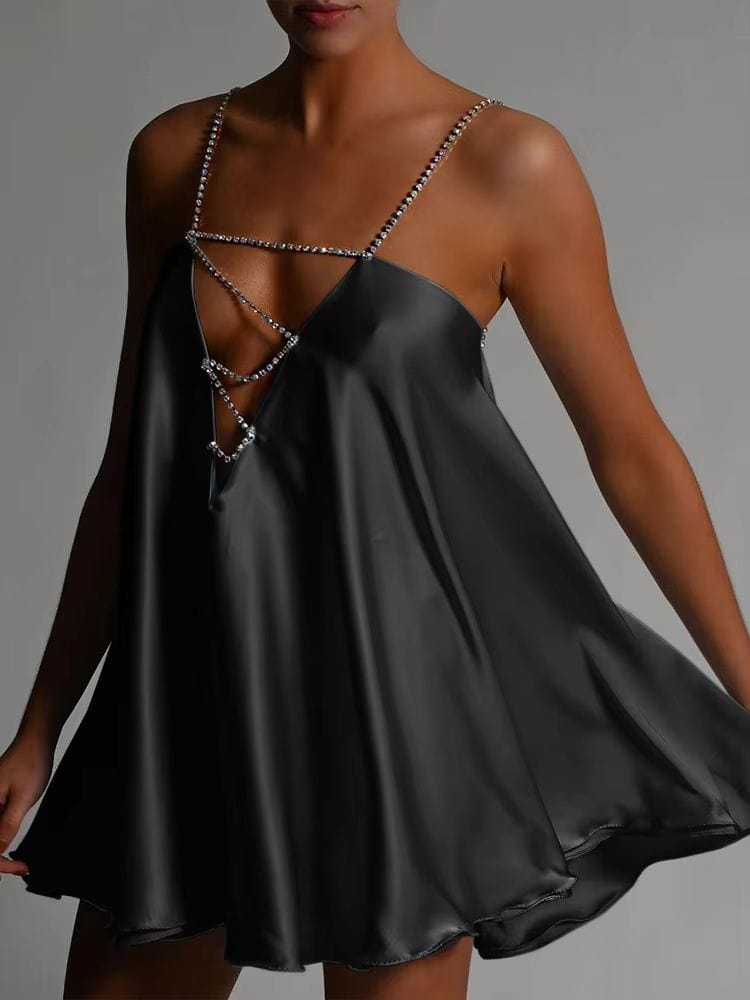 Robe satin trapèze