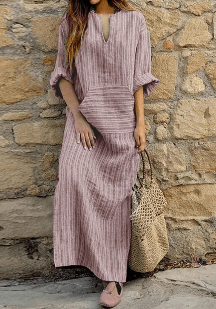 Robe trapèze boho en lin