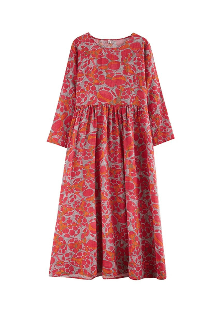 Robe trapèze longue rouge