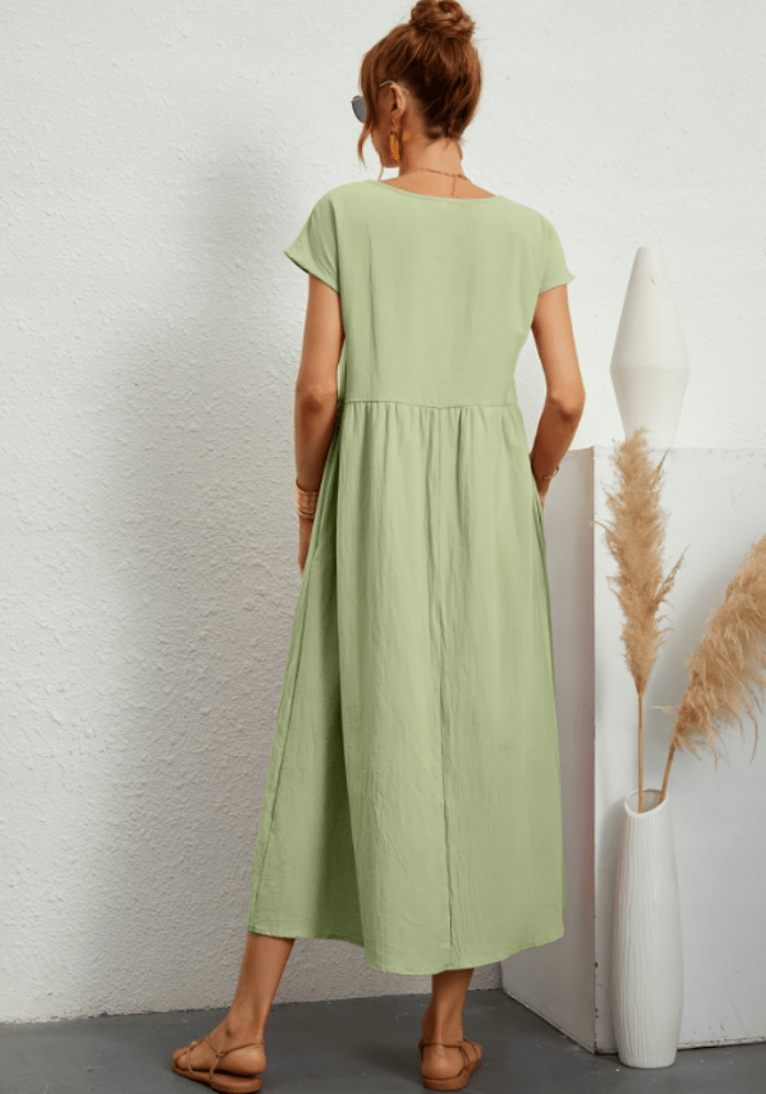 Robe trapèze manche courte vert pastel