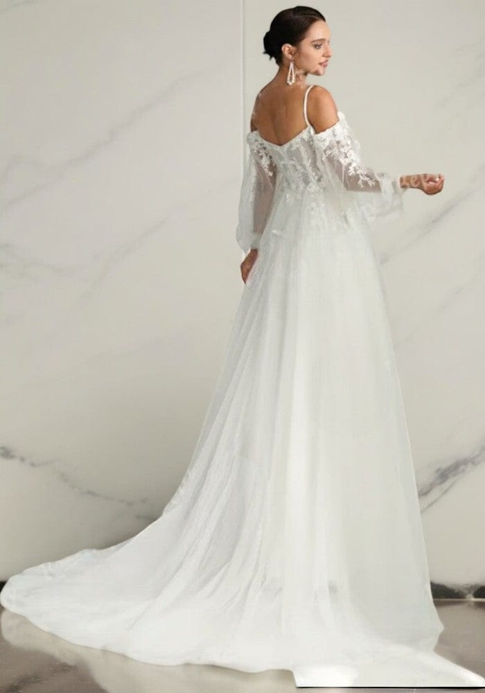 Robe trapèze mariage brodés florale