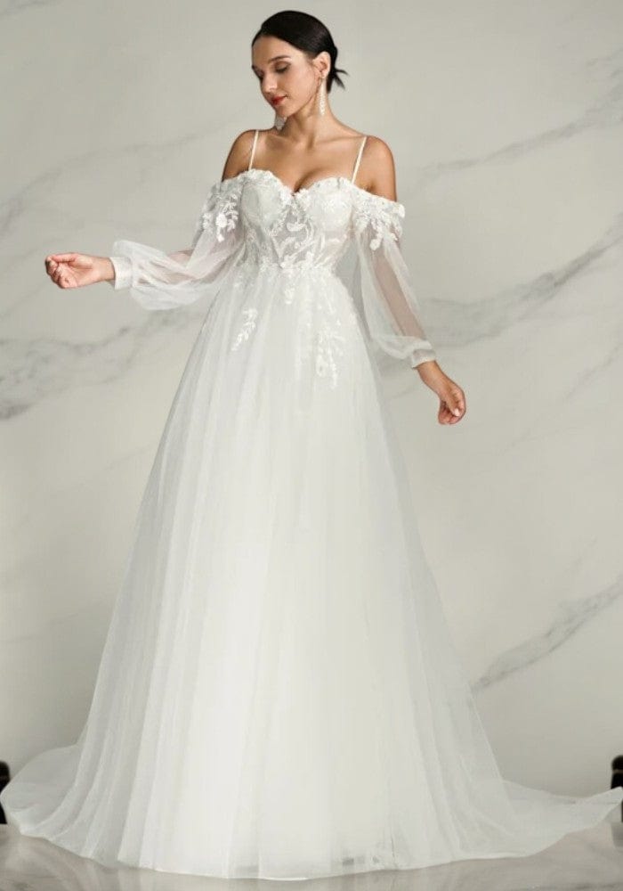 Robe trapèze mariage brodés florale