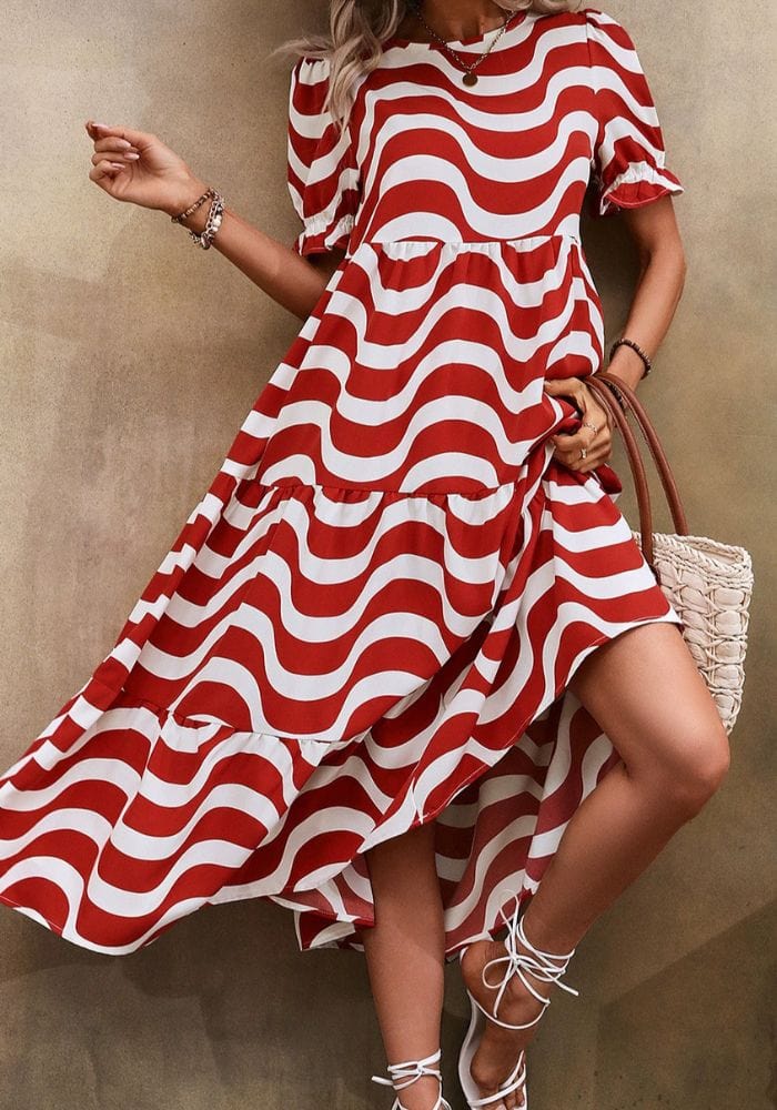 Robe trapèze mi-longue vintage