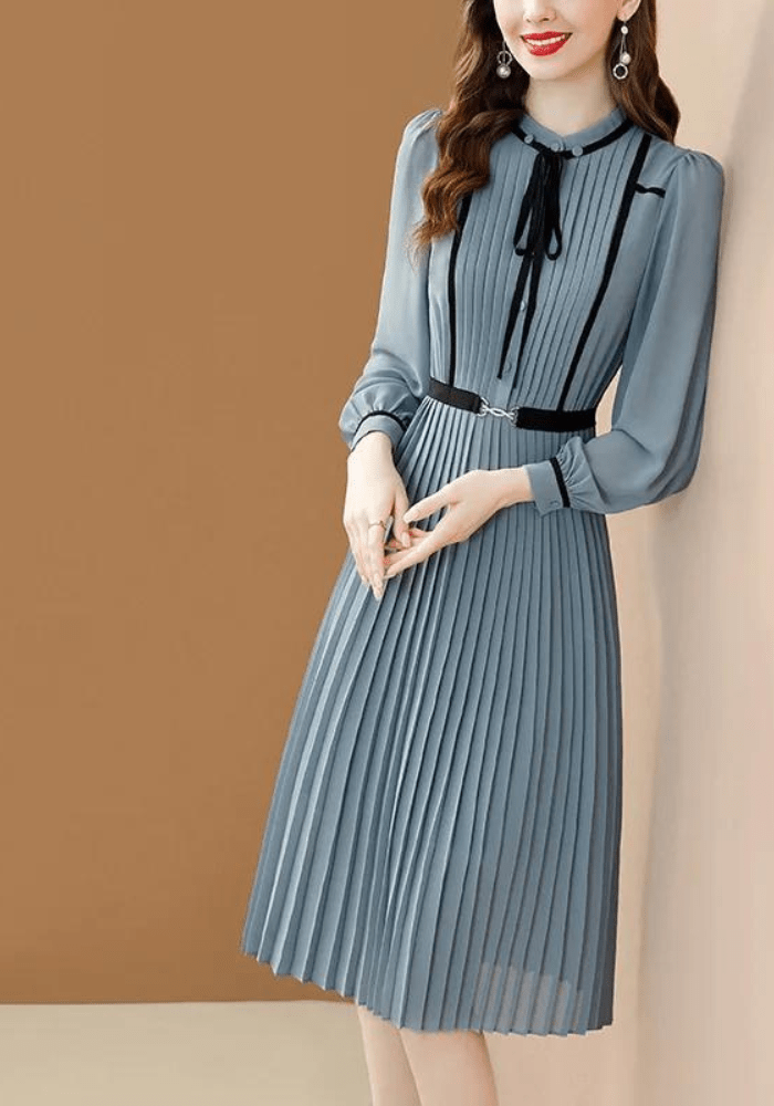 Robe trapèze plissée vintage