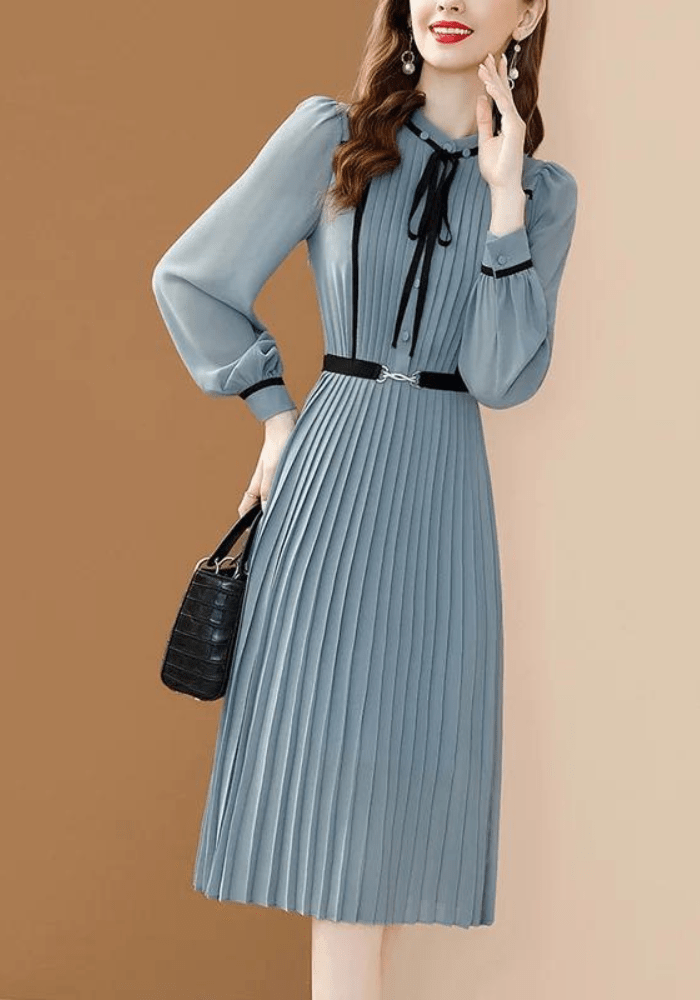 Robe trapèze plissée vintage