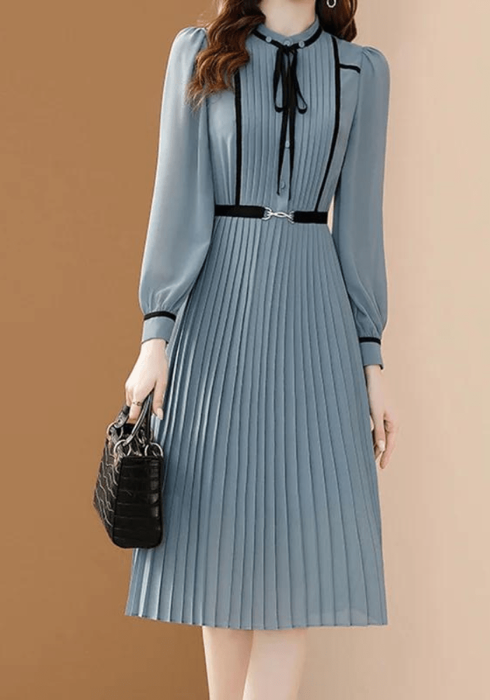 Robe trapèze plissée vintage