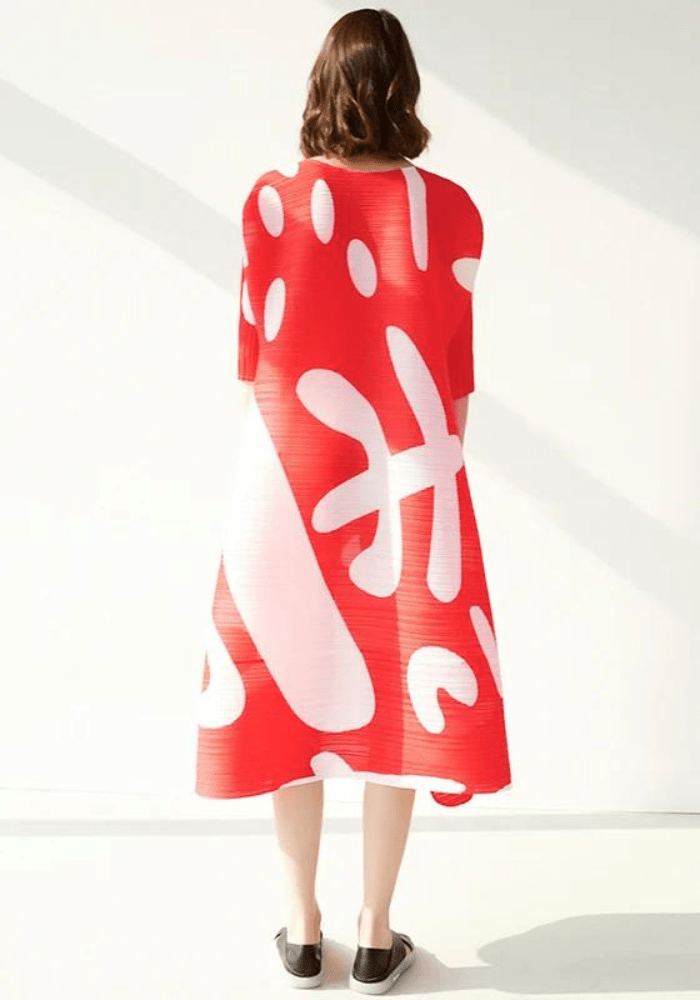 Robe trapèze rouge années 60