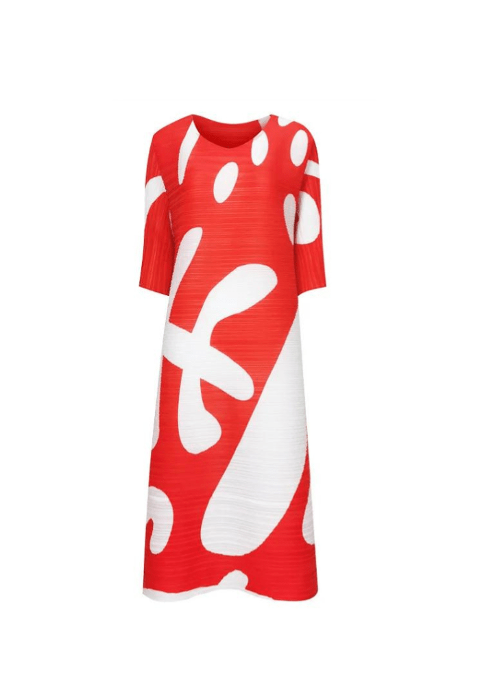 Robe trapèze rouge années 60