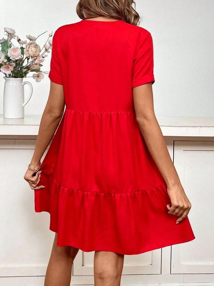 Robe trapèze rouge femme