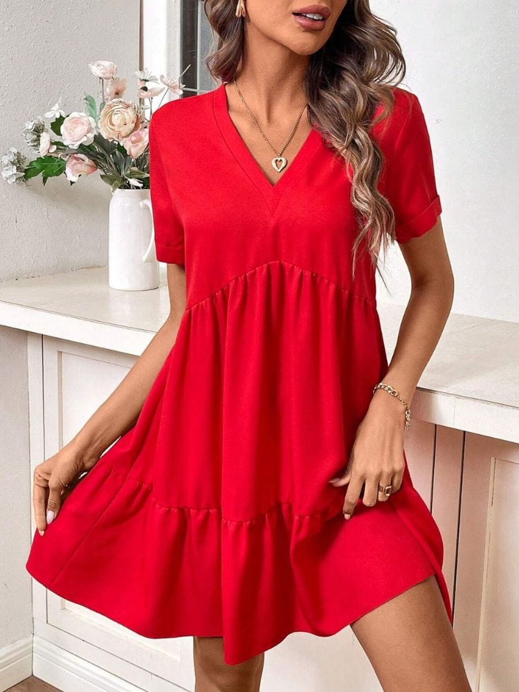 Robe trapèze rouge femme