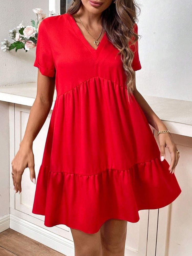 Robe trapèze rouge femme