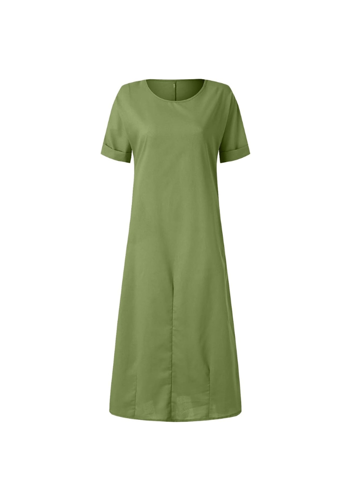 Robe trapèze verte olive