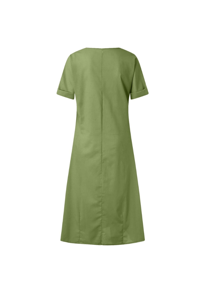 Robe trapèze verte olive